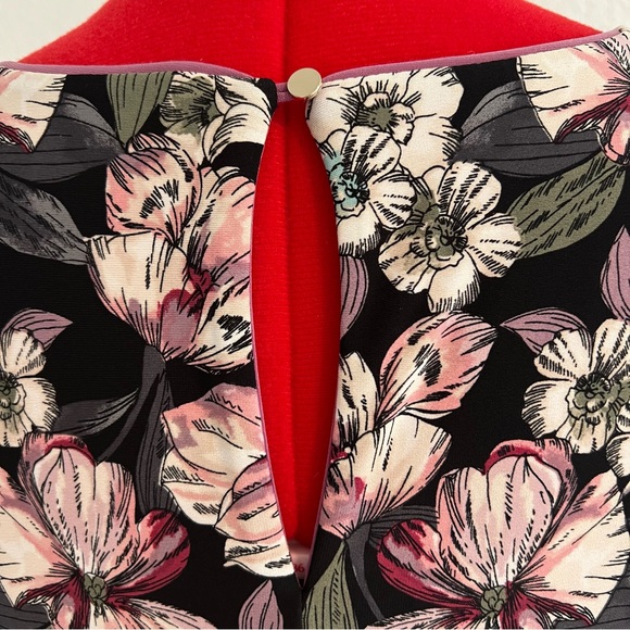 White House Black Market Floral Midi Dress - Black and Pink - Picture 9 of 13